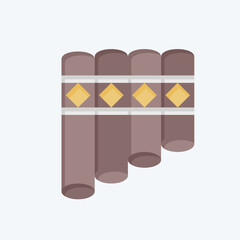 Icon Panpipe. related to Native American symbol. flat style. design editable