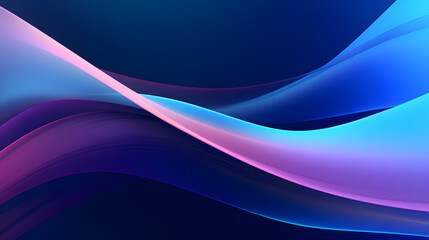 Obraz premium Blue and Purple Geometric Gradients with Curved Lines, Illusion of Depth and Movement, Digital Art Minimalist Style Close-up.