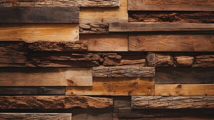 A detailed image of a rustic wooden plank wall