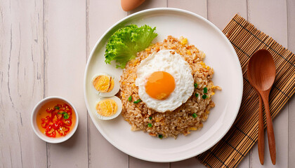 Salted eggs fried rice,stir fry egg with cooked rice