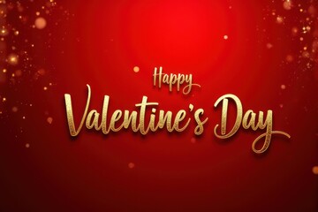 Happy Valentine's Day Red and Gold Greeting