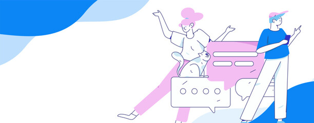 Communicate with consultants flat vector character concept operation hand drawn illustration
