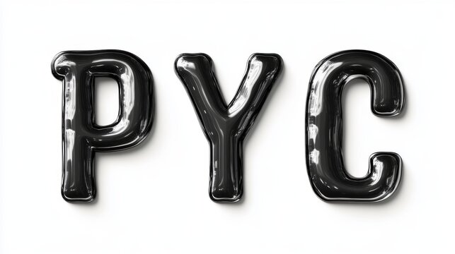 Black PYC typography in a bold minimalist style on a white background