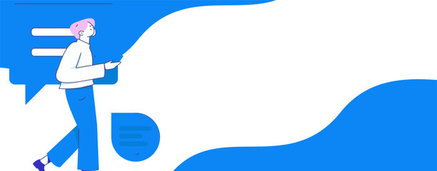 Communicate with consultants flat vector character concept operation hand drawn illustration
