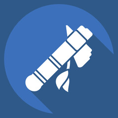 Icon Toma Hawk. related to Native American symbol. long shadow style. design editable