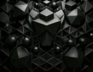 Abstract 3D Geometric Vantablack Background Concept, Generatif AI