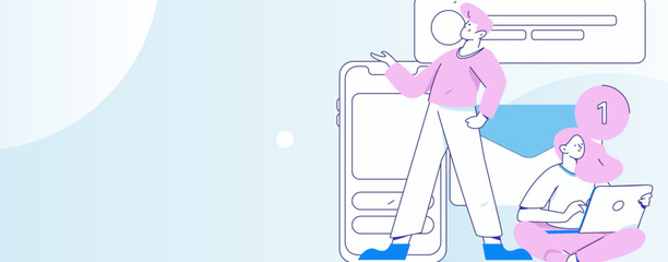 Communicate with consultants flat vector character concept operation hand drawn illustration
