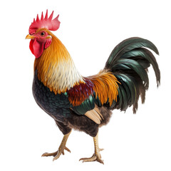 Fototapeta premium Watercolor Rooster on transparent Background