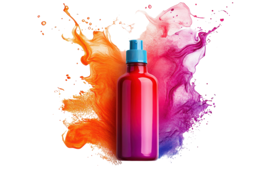 Vibrant Hair Dye Bottle with Isolated on Transparent Background