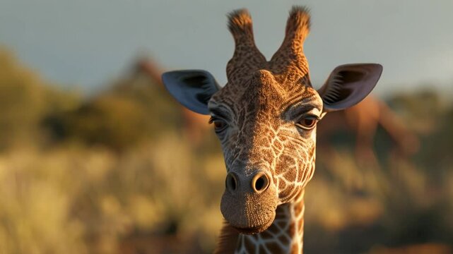 giraffe in nature Footage 4K