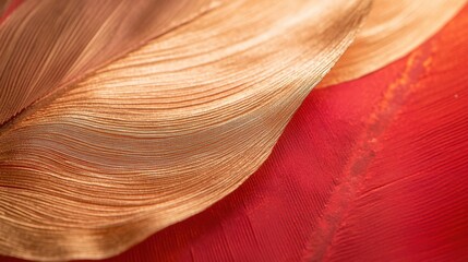 Soft golden lines on red background