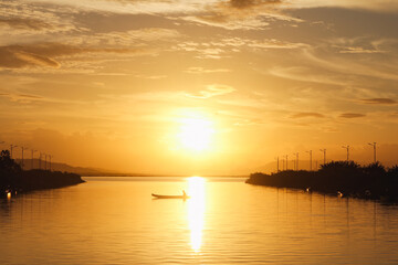 Sunset on the Limboto lake, Gorontalo, Indonesia