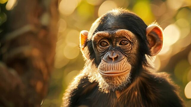 cute chimpanzee Video 4K