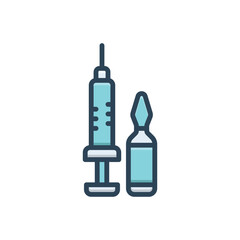 Color illustration icon for vaccination