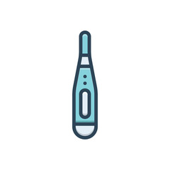 Color illustration icon for thermometer