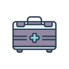 Color illustration icon for first aid 