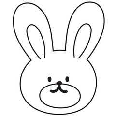Bunny outline for animal, cartoon character, comic, mascot, cute patch, shirt print, plush toy, rabbit doll, zoo, souvenir shop, brooch, sticker, happy easter, kid colouring book, art, painting, icon	