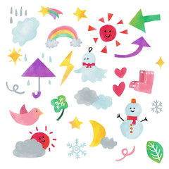 雪・天気・冬の手書きイラスト