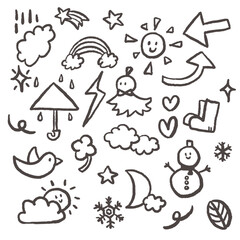雪・天気・冬イラスト線画