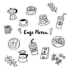 カフェメニュー線画