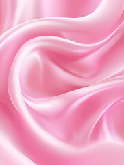 Obraz premium A smooth, flowing pink satin fabric with soft curves and gentle sheen.