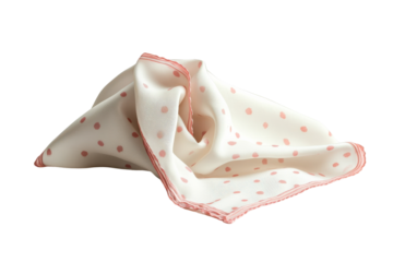 Hand Holding Colorful Printed Handkerchief with isolated on transparent background