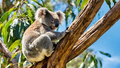 Obraz premium Koalas in Eucalyptus Trees: Symbols of Australian Wilderness