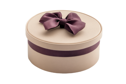 Luxury Hat Box with Satin Ribbon and Isolated Details with isolated on transparent background