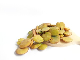 raw ripe jengkol food served on a white background