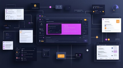 Modern UI Design:  Interactive Dashboard and Networked Interface