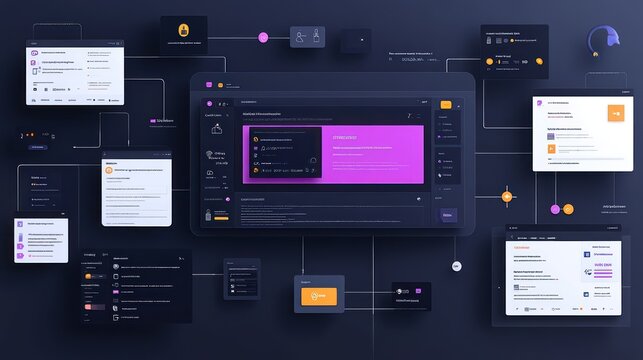 Modern UI Design:  Interactive Dashboard and Networked Interface
