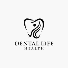 dental and human logo design, health life vector concept 