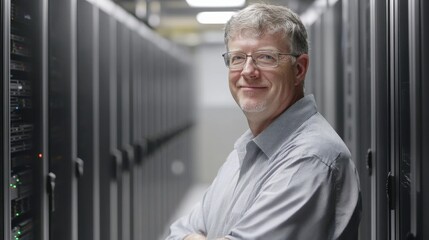 Fototapeta premium A next-generation data center featuring liquid-cooled servers and innovative energy-efficient technology