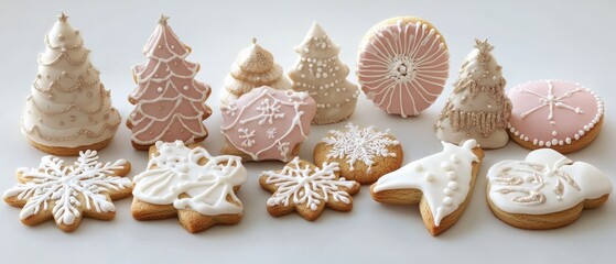 decorative holiday cookies with intricate designs