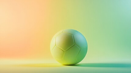 Fototapeta premium A pristine soccer ball in a minimalistic studio setup, with a gradient background for emphasis