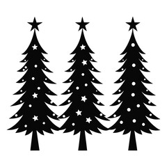 set of christmas trees