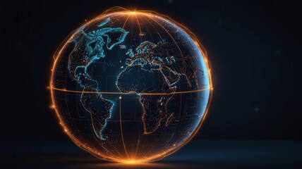 Global Network Digital Earth Connections Visualization