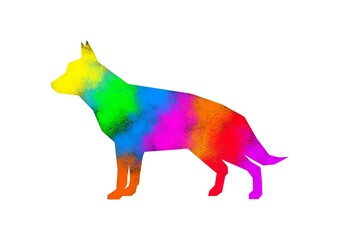 Vibrant Abstract Watercolor Animal Art, Dog Art.