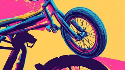 Fototapeta premium Vibrant Child's Bicycle with Training Wheels