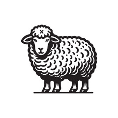 sheep outline vector art black color.