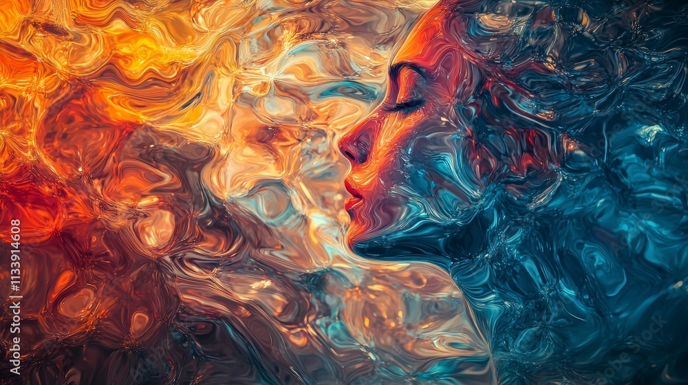 Leinwandbilder captivating colorful swirls in water artistic expression abstract art ethereal environment close-up 