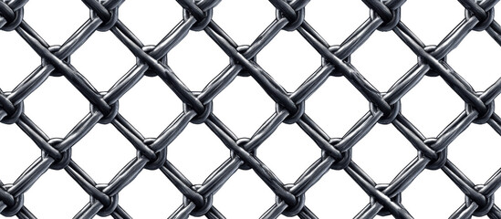 Naklejka premium A black and white drawing of a chain link fence with a lot of knots