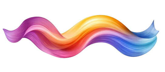 Fototapeta premium A colorful, rainbow-colored wave is drawn on a white background