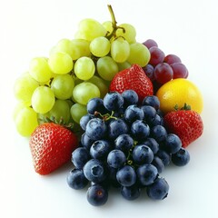 Obraz premium A colorful assortment of fresh fruits arranged artistically.