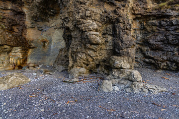 Rocky Coastal Cliff Along West Coast of Vancouver Island, Canada