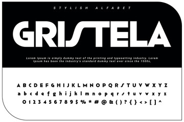 Obraz premium Gristela Stylish alphabet display Decorative vector font and Beautiful luxury Font