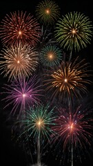 Fototapeta premium fireworks on the night sky