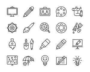 Creative Tools Icons Design, Art, Painting, Drawing, and Technology