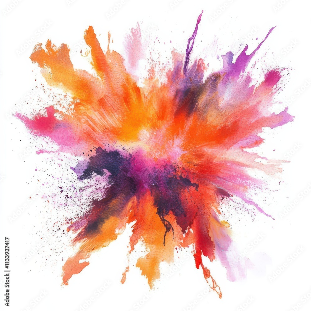Poster vibrant splashes of color creating an abstract watercolor explosion in various hues