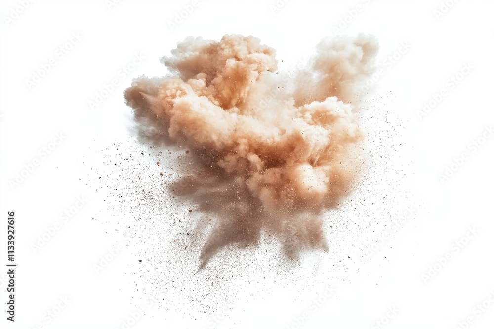 Poster dynamic explosion of colorful dust: a mesmerizing display of natural momentum and energy